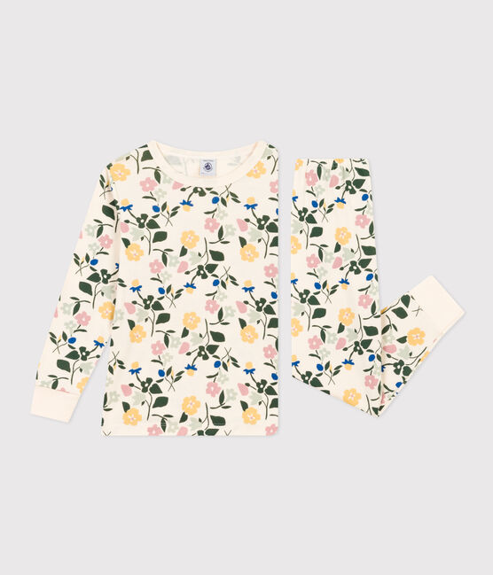Pyjama imprimé en coton motif fleurs enfant blanc AVALANCHE/ MULTICO