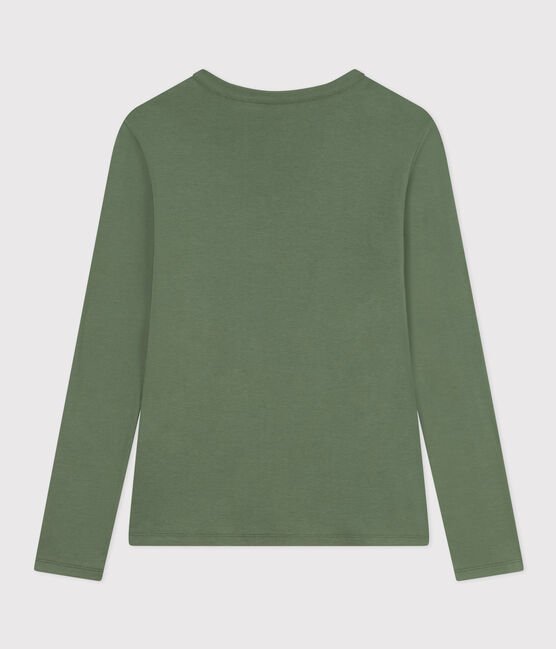 Tee-shirt L'ICONIQUE col rond en coton Femme vert CROCO