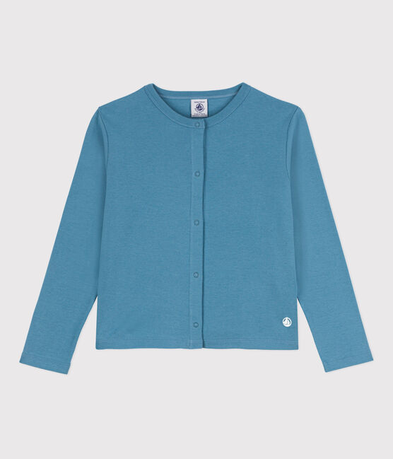 Cardigan en coton enfant fille bleu LAVIS