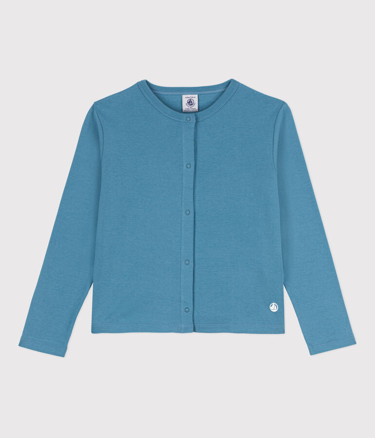 Cardigan en coton enfant fille bleu LAVIS