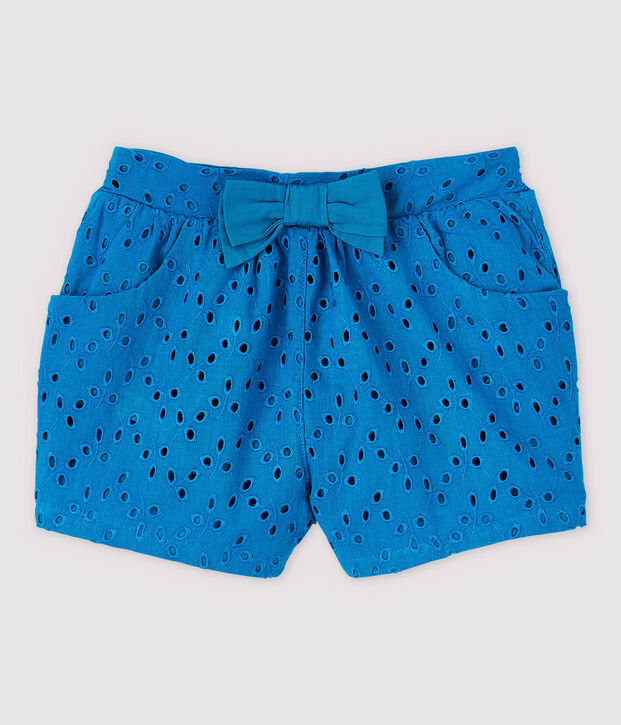 Short en broderie anglaise b&eacute;b&eacute; fille bleu