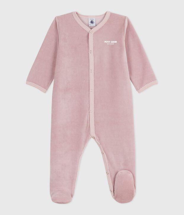 Dors bien en velours b&eacute;b&eacute; rose/multicouleur