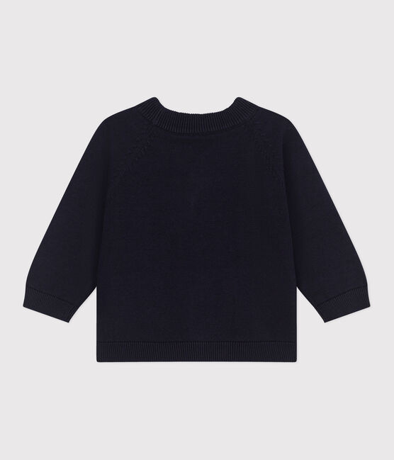 Cardigan bébé en coton uni bleu SMOKING