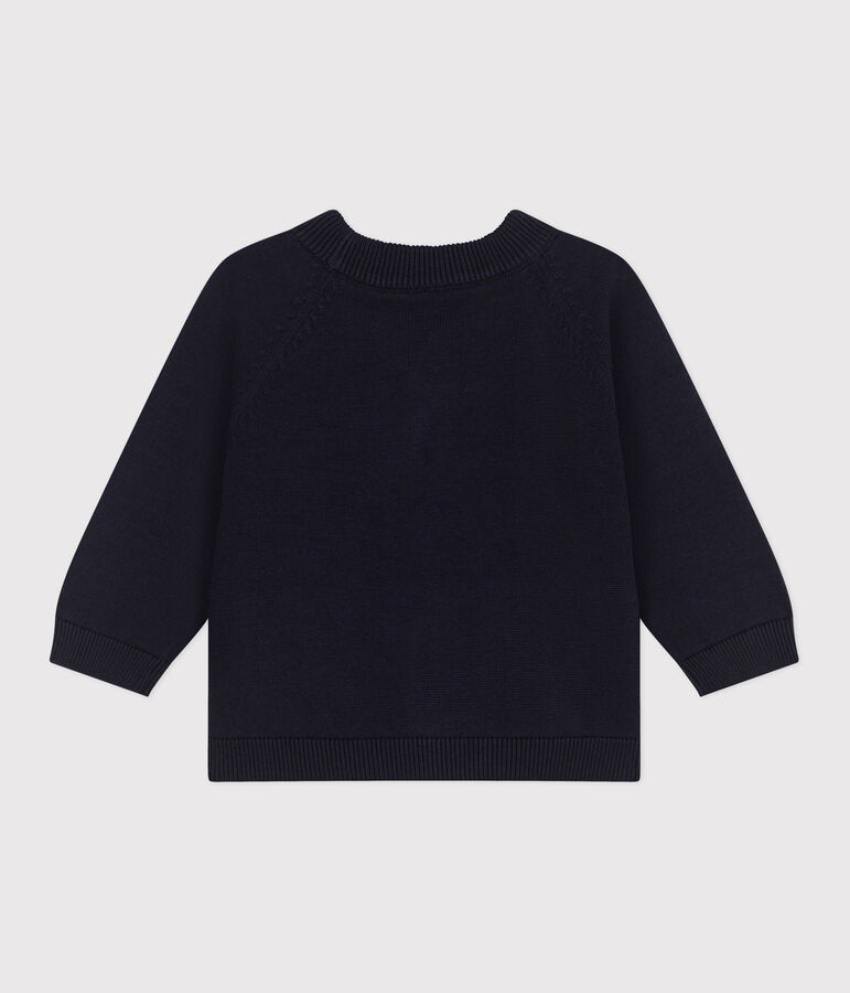 Cardigan b&eacute;b&eacute; en coton uni bleu SMOKING