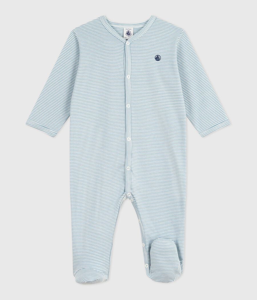 Pyjama bébé en coton à rayures milleraies (Petit Bateau) - Couverture