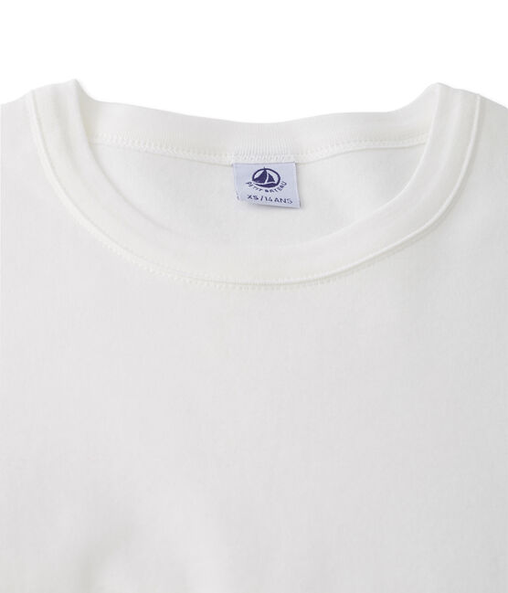 T-shirt femme fantaisie en côte originale blanc ECUME