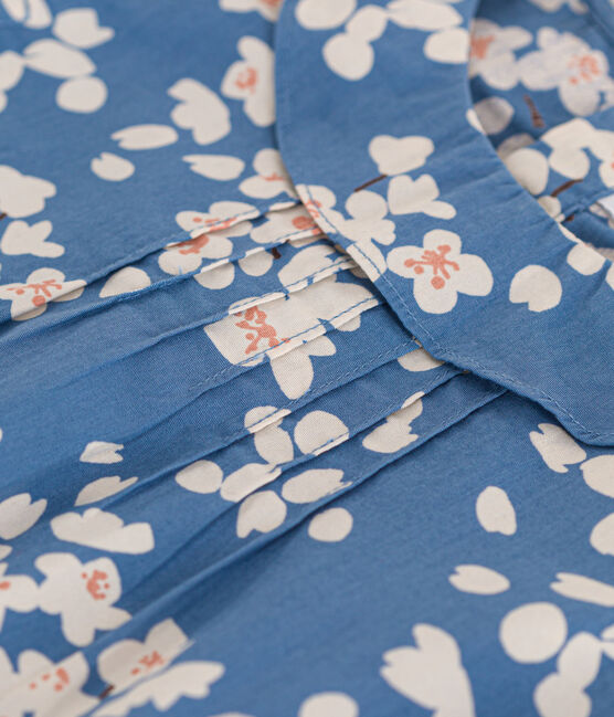 Blouse en popeline imprimée enfant fille bleu BEACH/ MULTICO