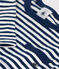 Tee-shirt manches longues bébé en jersey flammé rayé bleu MEDIEVAL/blanc MARSHMALLOW
