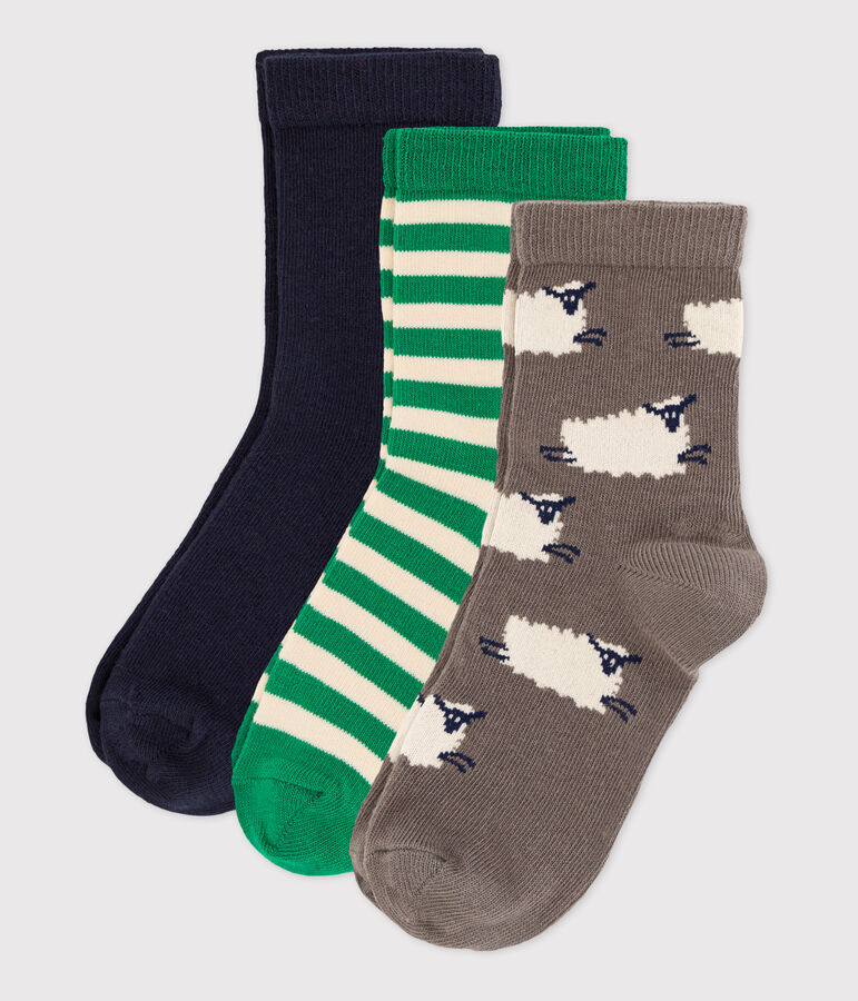 Lot de 3 paires de chaussettes enfant gar&ccedil;on multicouleur