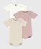 Lot de 3 bodies manches courtes en coton uni bébé variante 1