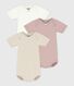 Lot de 3 bodies manches courtes en coton uni bébé