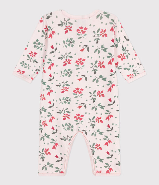 Pyjama bébé en coton sans pieds fleuri rose FLEUR/blanc MULTICO