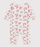 Pyjama bébé en coton sans pieds fleuri rose FLEUR/blanc MULTICO