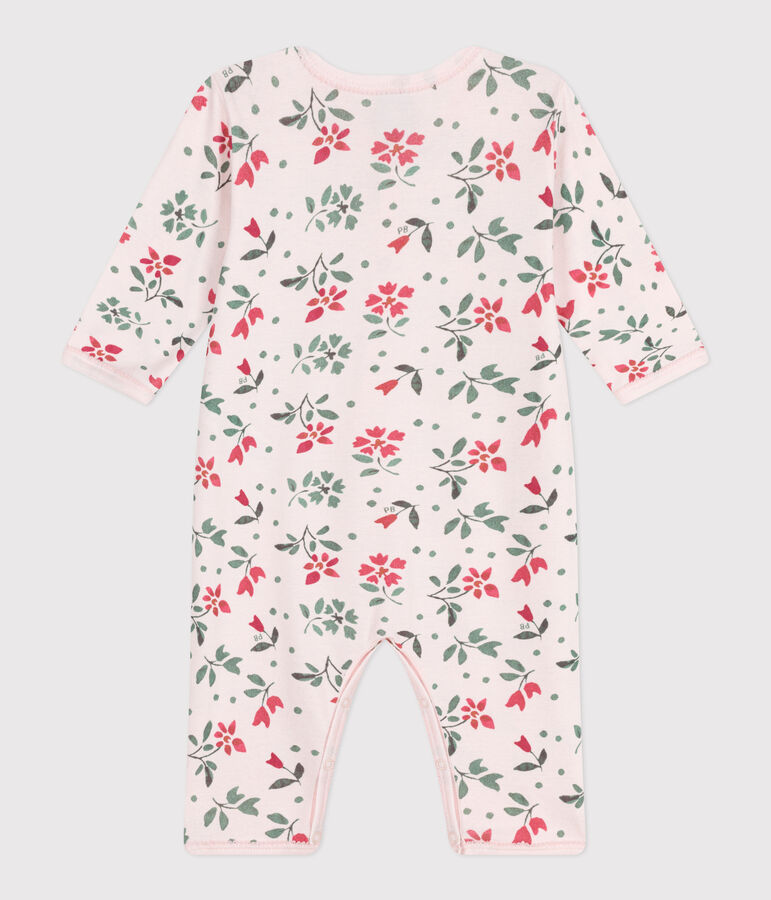 Pyjama b&eacute;b&eacute; en coton sans pieds fleuri rose FLEUR/blanc MULTICO