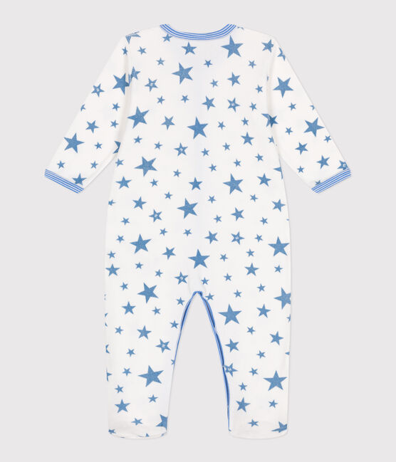 Pyjama bébé en velours étoiles blanc MARSHMALLOW/bleu ALASKA