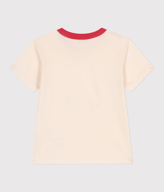 Teeshirt enfant en coton manches courtes imprimé écru AVALANCHE