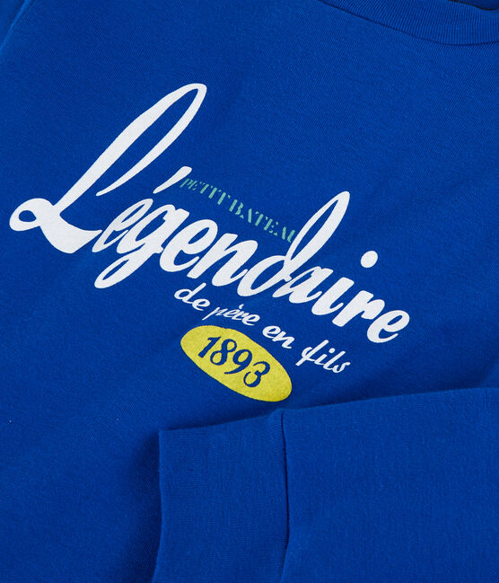 Sweatshirt en coton léger enfant garçon bleu SURF