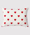 Coussin cœur rouge en popeline blanc MARSHMALLOW/rouge TERKUIT