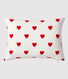 Coussin cœur rouge en popeline