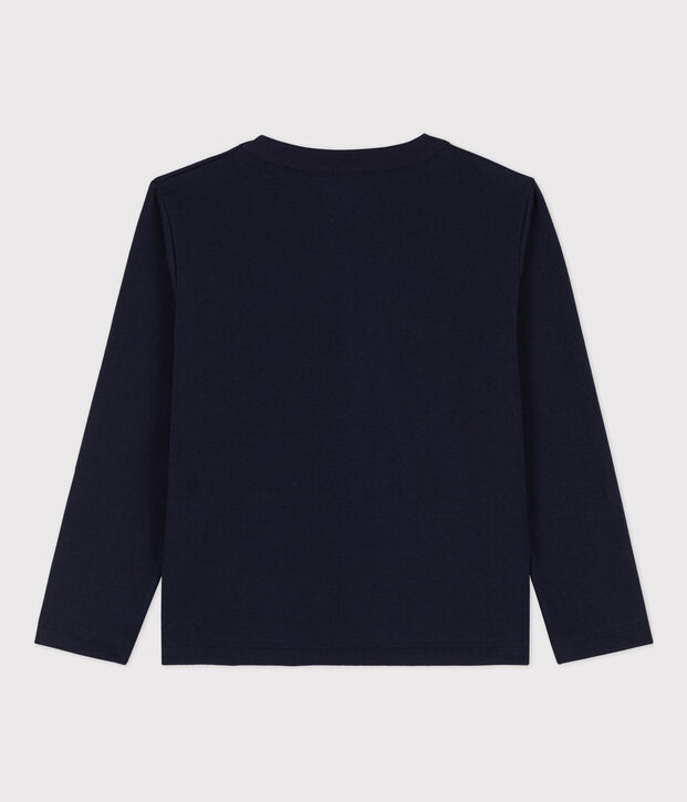 Tee-shirt manches longues imprim&eacute; enfant gar&ccedil;on bleu