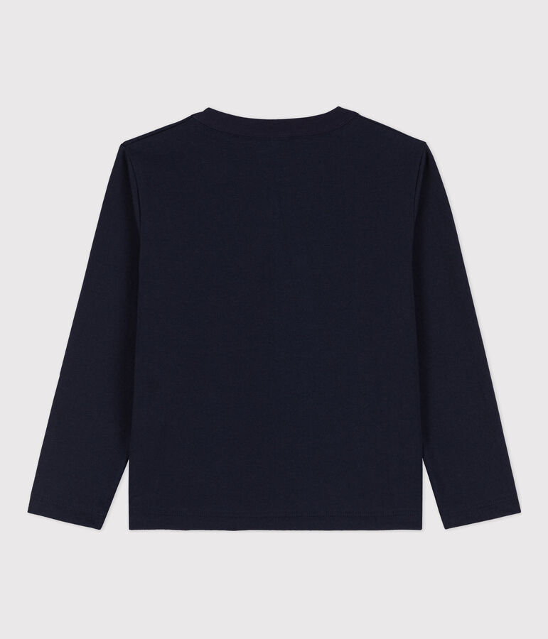 Tee-shirt manches longues imprim&eacute; enfant gar&ccedil;on bleu SMOKING