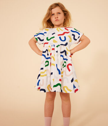 Robe imprimée manches courtes en coton enfant fille