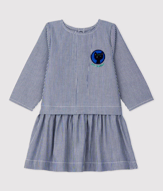 Robe en toile bébé. bleu SMOKING/blanc MARSHMALLOW