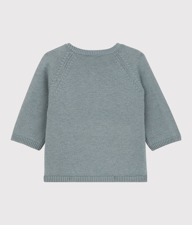 Cardigan ours b&eacute;b&eacute; en tricot laine et coton gris
