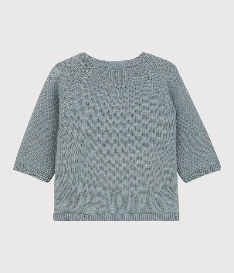 Cardigan ours b&eacute;b&eacute; en tricot laine et coton gris SEDUMBLUE