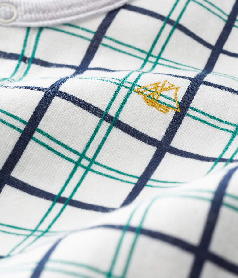 Dors bien b&eacute;b&eacute; gar&ccedil;on en tubique blanc MARSHMALLOW/blanc MULTICO