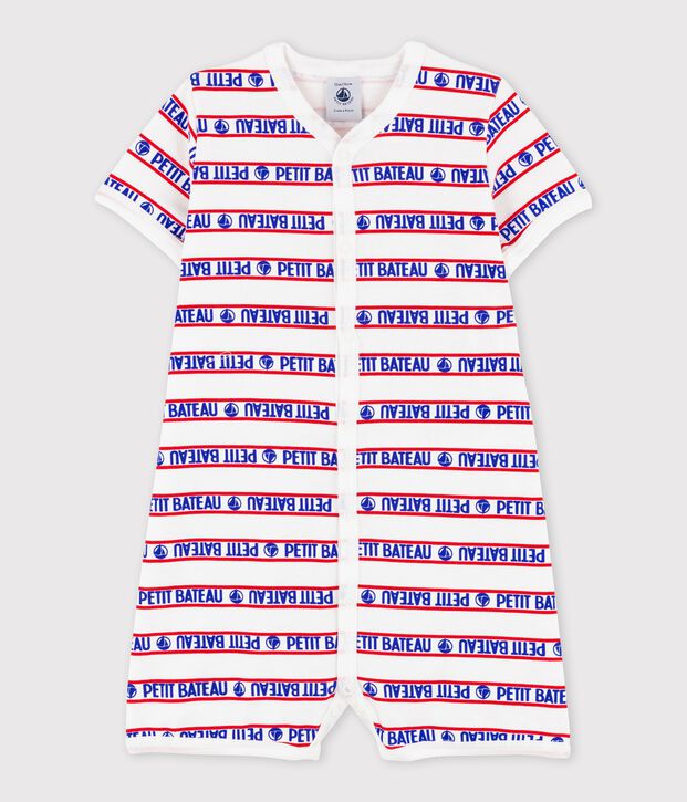 Combicourt Petit Bateau b&eacute;b&eacute; en coton blanc/rouge/multicouleur
