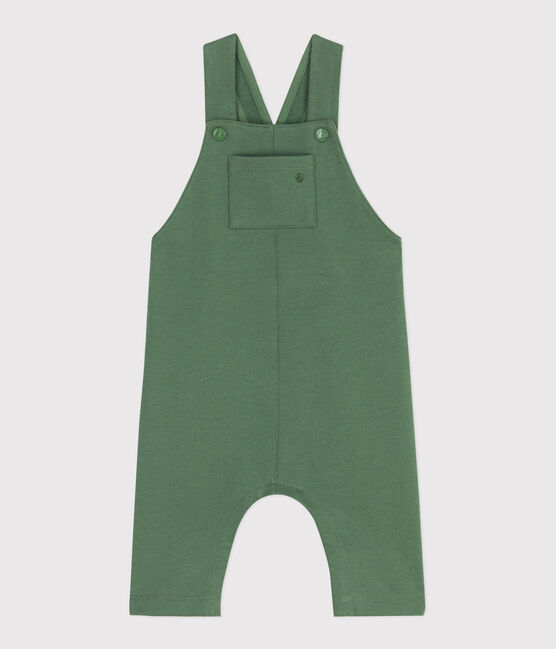 Salopette bébé en coton jambes longues, unie vert PALMERAIE