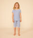 Pyjama capri imprimé fleur en coton enfant