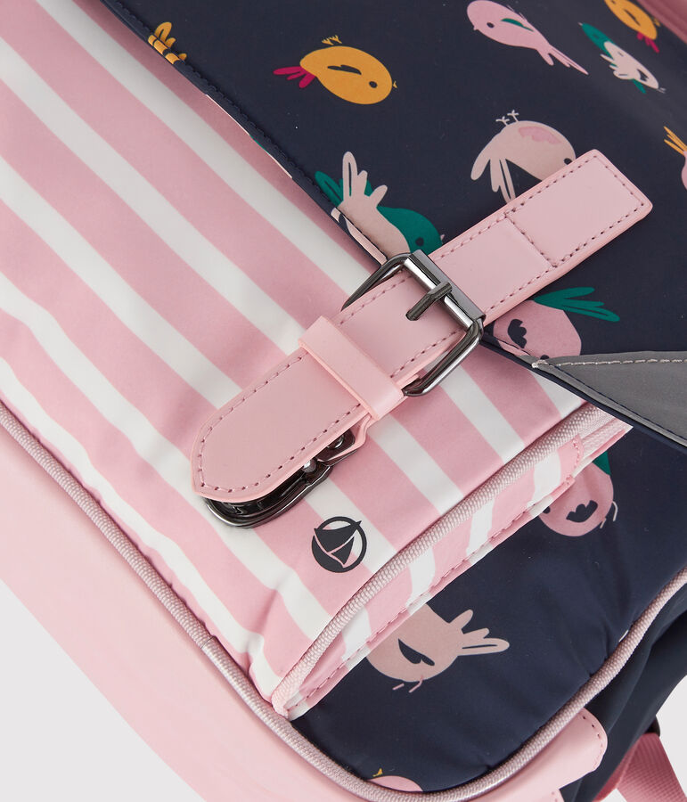 Cartable enfant fille-gar&ccedil;on bleu SMOKING/blanc MULTICO