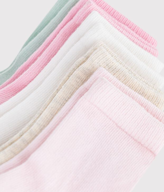 5 paires de chaussettes b&eacute;b&eacute; en coton unies multicouleur