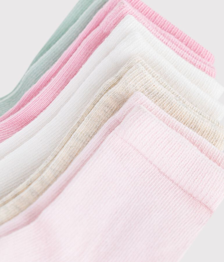 5 paires de chaussettes b&eacute;b&eacute; en coton unies multicouleur