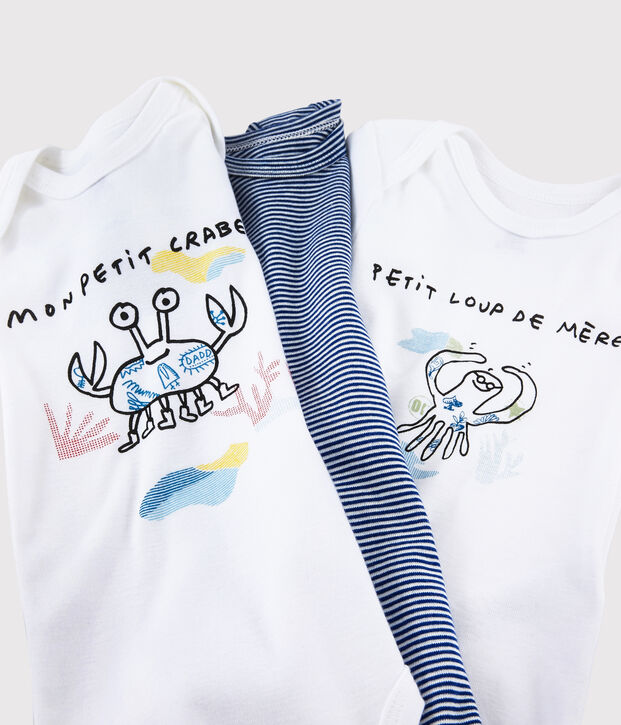 Lot de 3 bodies manches courtes Serge Bloch b&eacute;b&eacute; multicouleur