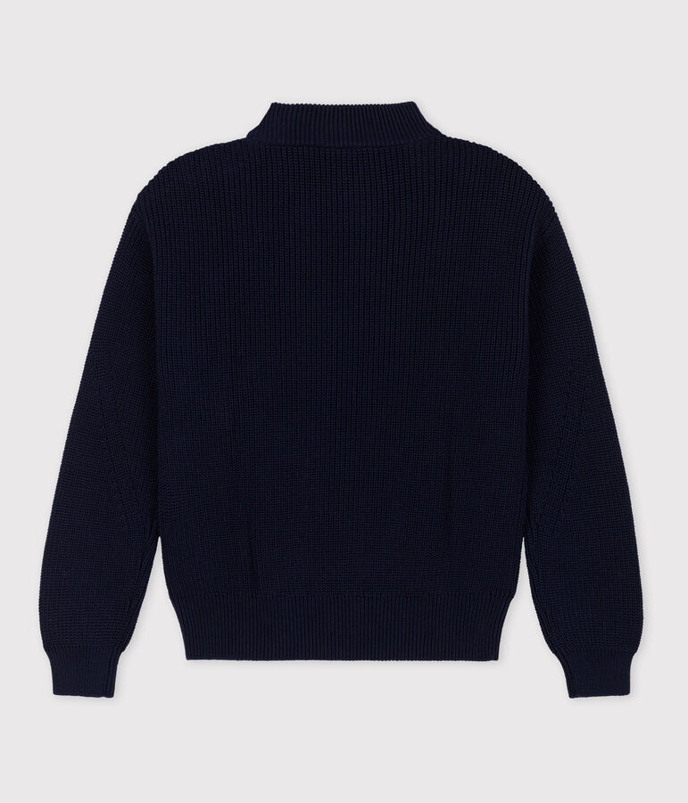 Pull en c&ocirc;te anglaise en coton Femme bleu SMOKING