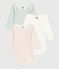 Lot de 3 bodies manches longues en coton fleuri bébé variante 1