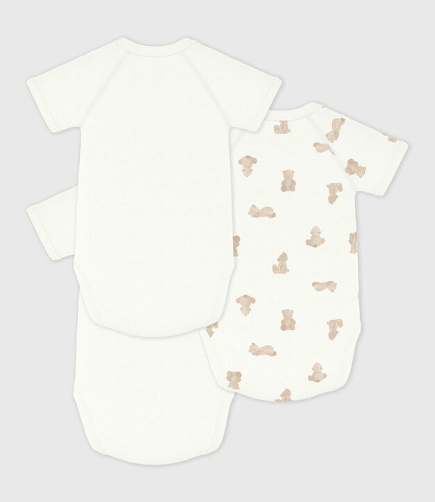 Lot de bodies crois&eacute;s manches courtes en coton imprim&eacute; b&eacute;b&eacute; multicouleur