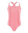 Maillot de bain 1 pièce enfant fille rose GROSEILLER/blanc MARSHMALLOW