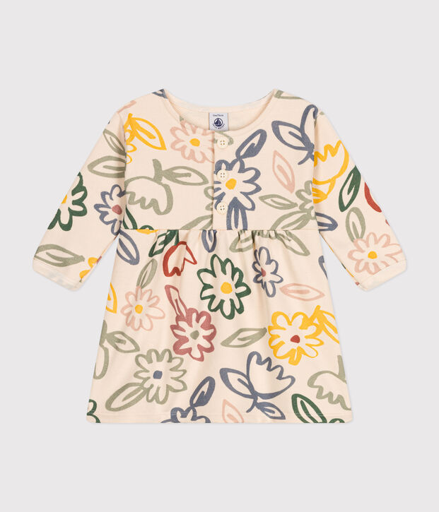 Robe manches longues b&eacute;b&eacute; &eacute;cru/multicouleur