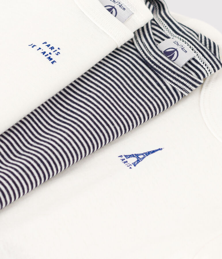 Lot de 3 bodies manches courtes Paris b&eacute;b&eacute; en coton variante 1