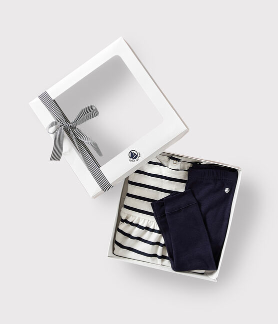 Ensemble robe marinière en coton bébé variante 1