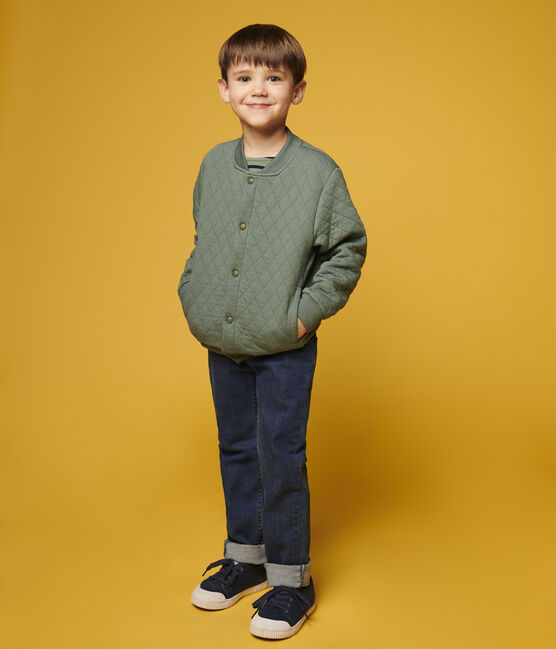 Cardigan esprit teddy en tubique enfant garçon vert VALLEE