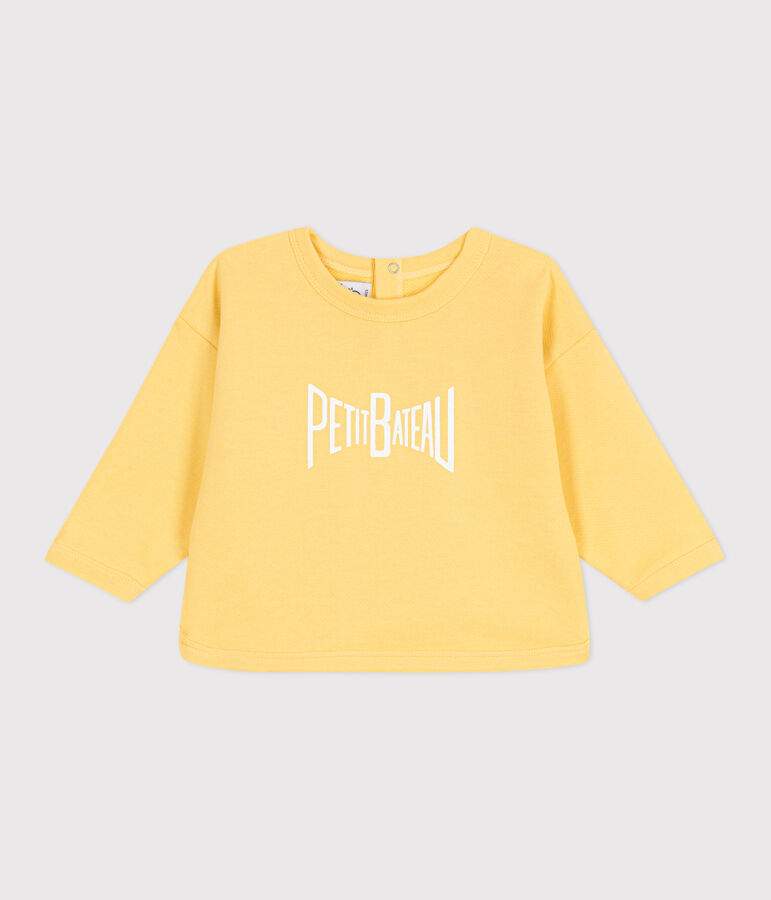 Sweat b&eacute;b&eacute; en coton uni jaune ORGE