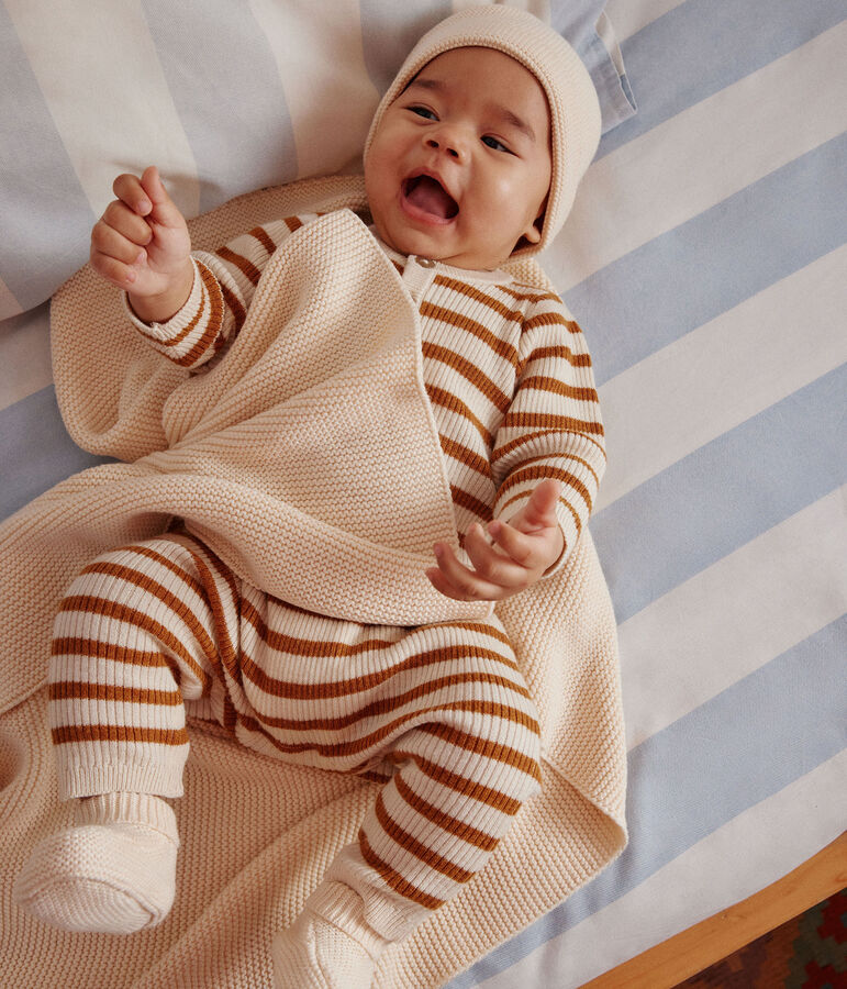 Couverture en tricot. &eacute;cru AVALANCHE