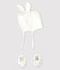 Lot bonnet et chaussons lapin bébé en tubique en coton biologique