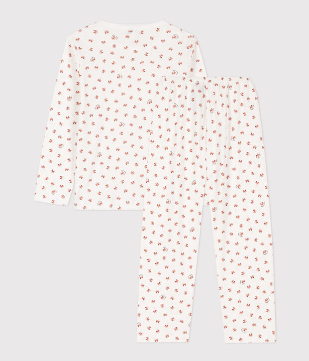 Pyjama renard en coton enfant blanc/multicouleur