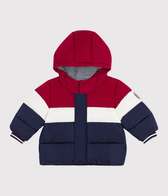 Doudoune fine bébé unie colorblock bleu SMOKING/blanc MULTICO